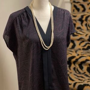 Ann Taylor Blouse with Floral Pattern